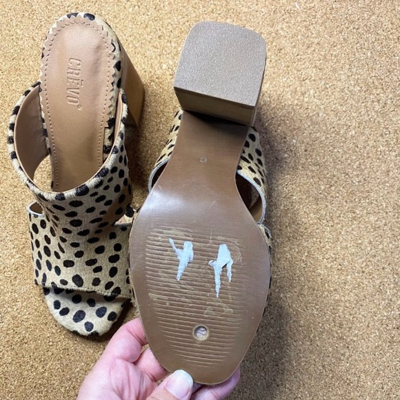 Women’s Leopard Print Peep Toe Slide Heels 6 - Picture 3 of 4